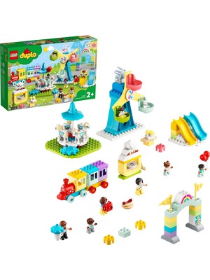 LEGO DUPLO®  Lunapark 10956 - 2 Yaş ve Üzeri Çocuklar İçin Tren; Dönmedolap; Atlıkarınca İçeren Eğitici Oyuncak Yapım Seti (95 Parça)