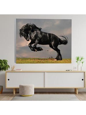 Deko Gonya Şemsiye ile Güneşlenen Köpek Kanvas Tablo