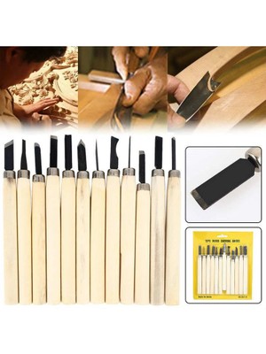 Ban-Co 12 Parça Ahşap Oyma Hobi Heykel Set Ağaç Oyma Set Kalem Set