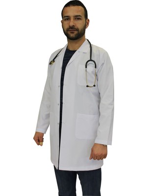 Safa Forma Klasik Yaka Erkek Doktor Önlüğü , Hemşir , Öğretmen , Lab Eczacı Laboratuvar Önlüğü , Beyaz Önlük