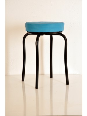 Yılmaz Masacılık Tekli Mavi Siyah Profil Tabure Metal Tabure Kalın Tabure Mutfak Taburesi