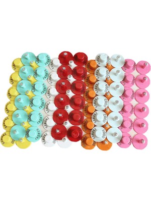 KS Küçükbaş Kulak Küpesi Yuvarlak Model Sarı 50 Adet