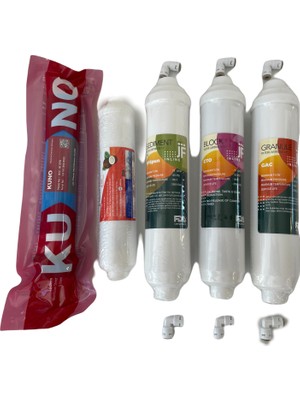 Aqualine 12" Inline 5'li Arıtma Filtresi Seti