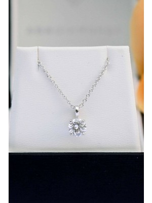 Crystal Diamond Zirconia Labaratuvar Pırlantası 1.50 Carat Tektaş Kolye