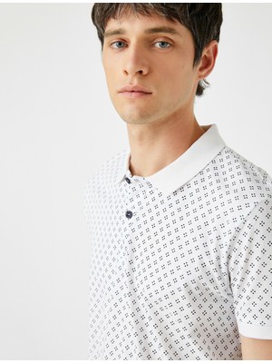 Koton Erkek Polo Yaka Tisört Baskili Pamuklu