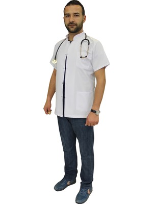 Safa Forma Hakim Yaka Erkek Doktor Önlüğü , Hemşir , Öğretmen , Lab Eczacı Laboratuvar Önlüğü , Beyaz Önlük