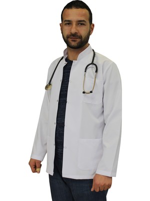 Safa Forma Hakim Yaka Erkek Doktor Önlüğü , Hemşir , Öğretmen , Lab Eczacı Laboratuvar Önlüğü , Beyaz Önlük