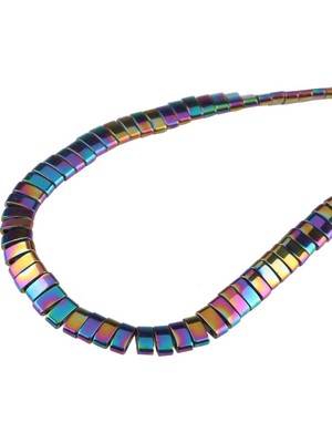 Dünya Doğal Taş 2x5 mm Çift Delikli Hematit Taşı Dizi - DZ3629