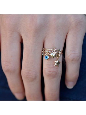 Engingold 14 Ayar Altın Çoklu Figürlü Yüzük