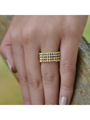 Engingold 14 Ayar Altın Dört Sıra Dorika Yüzük