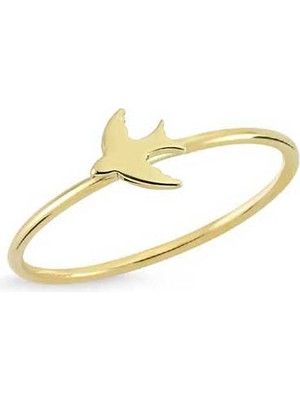 Engingold 14 Ayar Altın Kuş Figürlü Yüzük