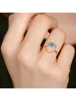 Engingold 14 Ayar Altın Nazar Boncuklu Yüzük