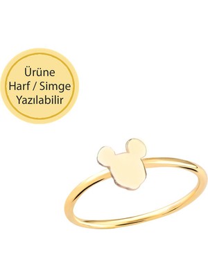 Engingold 14 Ayar Altın Mickey Mouse Yüzük