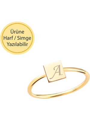 Engingold 14 Ayar Altın Sade Geometrik Yüzük