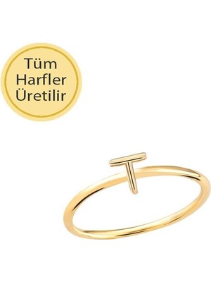 Engingold 14 Ayar Altın T Harfli Yüzük