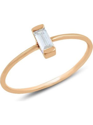 Engingold 14 Ayar Altın Baget Taşlı Eklem Yüzük