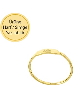Engingold 14K Altın Plaka Bar Minimal Yüzük