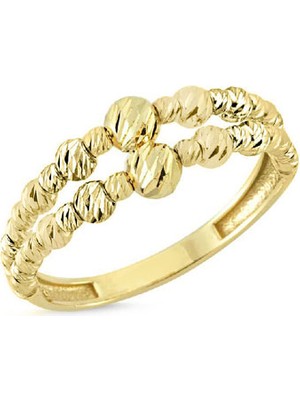 Engingold 14 Ayar Altın Iki Sıra Dorika Yüzük