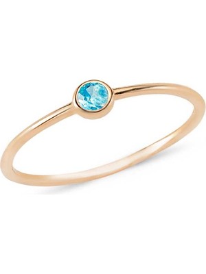 Engingold 14 Ayar Altın Turkuaz Tektaş Eklem Yüzük