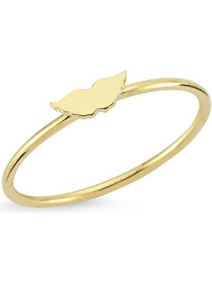 Engingold 14 Ayar Altın Sade Melek Kanadı Yüzük