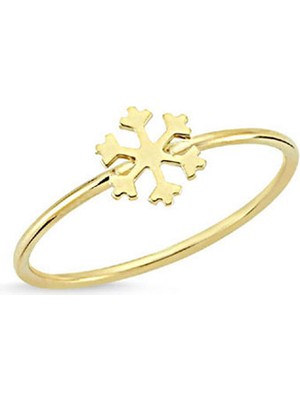 Engingold 14 Ayar Altın Kar Tanesi Figürlü Yüzük