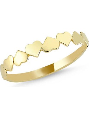 Engingold 14 Ayar Altın Sade Kalpli Yüzük