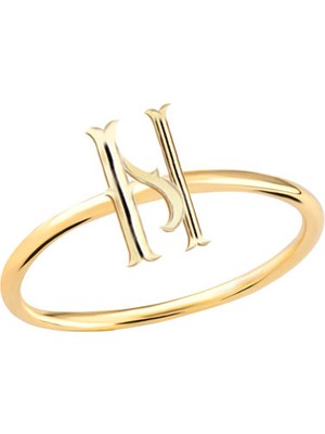 Engingold 14 Ayar Altın N Harf Yüzük