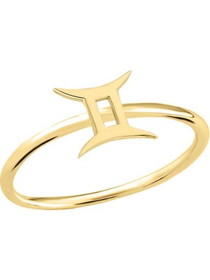 Engingold 14 Ayar Altın Ikizler Burç Yüzük