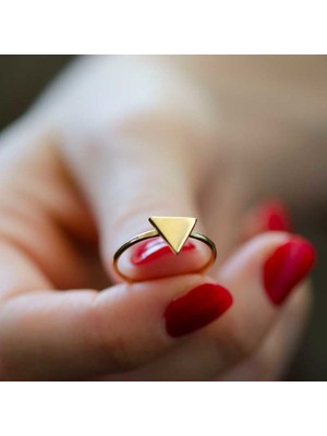 Engingold 14 Ayar Altın Üçgen Yüzük