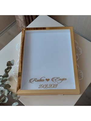 Verda Çerçeve 30X40 cm Yeni Trend Gold Pleksi Kaplı Çerçeve! Gül Kutusu!yatay Model