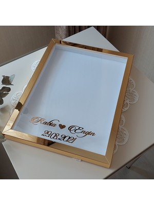 Verda Çerçeve 30X40 cm Yeni Trend Gold Pleksi Kaplı Çerçeve! Gül Kutusu!yatay Model