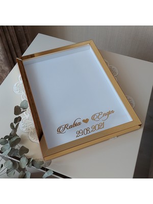 Verda Çerçeve 30X40 cm Yeni Trend Gold Pleksi Kaplı Çerçeve! Gül Kutusu!yatay Model