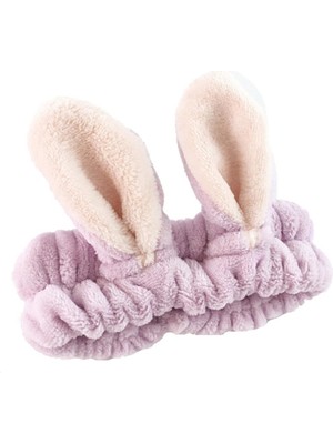Pasifix Sevimli Kadın Tavşan Kulakları Peluş Kafa Yüz Yıkama Elastik Saç Bandı Şapkalar (Yurt Dışından)