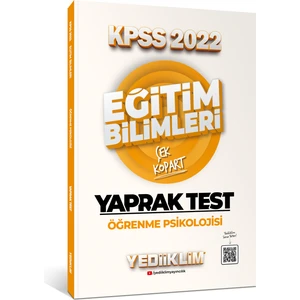 Yediiklim Yayınları 2022 KPSS Eğitim Bilimleri Öğrenme Psikolojisi Çek Kopart Yaprak Test
