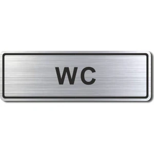 Hediyem Yolda Wc Tuvalet Kapı Yönlendirme Levhası 15 cm x 5 cm Gümüş Renkli Rezopal Levha