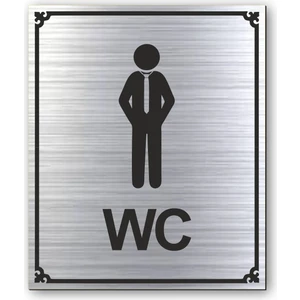 Hediyem Yolda Wc Bay Tuvalet Kapı Yönlendirme Levhası 10 cm x 12 cm Gümüş Renkli Rezopal Levha