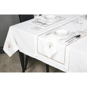 Caka Home  2'li Peçete Zikzak Nakışlı Keten Efektli