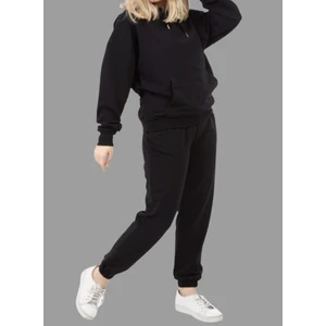 Kapüşonlu Oversize 4 Iplik Kalın Pamuk Tam Kışlık Oversize Kadın Eşofman Takımı