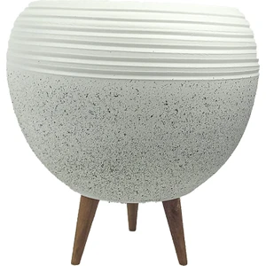 Bitki Tasarımı Ev Dekorasyon  Beyaz Granit Küp Saksı Saksılık Salon Çiçeklik Büyük Boy 3 Ayaklı