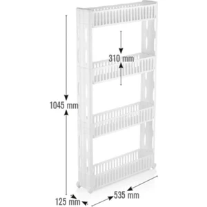 Herşeyburada 4 Katlı Raflı Düzenleyici Organizer Tekerlekli Mutfak Banyo
