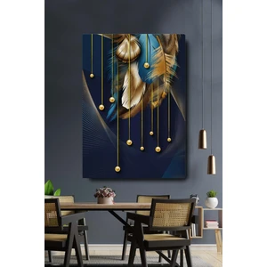 Blok Design Dekoratif Soyut Tüyler Sürreal Kanvas Duvar Tablosu