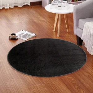 Yıkanabilir Post Peluş Desen 4003 Antrasit 80X80 cm Daire Dod Taban Halı