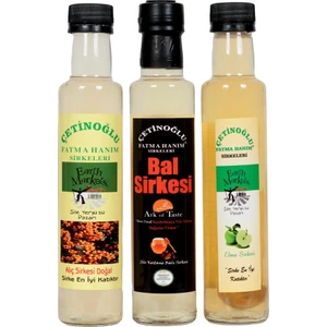 Çetinoğlu Fatma Hanım Sirkeleri Çetinoğlu Fatma Hanım Bal Sirkesi + Alıç Sirkesi + Elma Sirkesi 250 ml