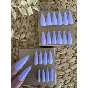 SYBELLE KOZMETİK 20 Adet Lila Stiletto Takma Tırnak