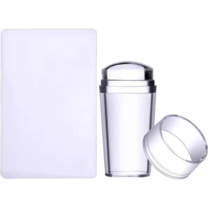 Silikon Simli Tırnak Stamper Manikür Damgalama Aracı