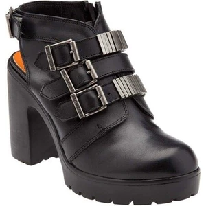 Harley Davidson Nuptse Black Deri Topuklu Kadın Ayakkabı