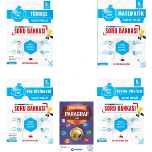 Nartest Yayınevi 5. Sınıf Mavi Türkçe Matematik Fen ve Sosyal Soru Bankası Seti + Paragraf