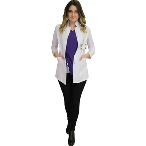 Safa Forma Hakim Yaka Kadın Kısa Boy - Uzun Kol Doktor Önlüğü , Öğretmen Önlüğü , Hastane Forması , Beyaz Önlük