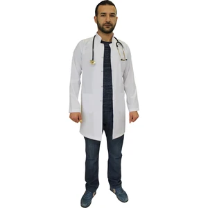 Safa Forma Hakim Yaka Erkek Doktor Önlüğü , Hemşir , Öğretmen , Lab Eczacı Laboratuvar Önlüğü , Beyaz Önlük