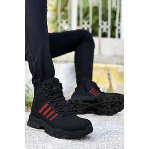 Big King Siyah Kırmızı Çizgili Kauçuk Unisex Trekking Bot